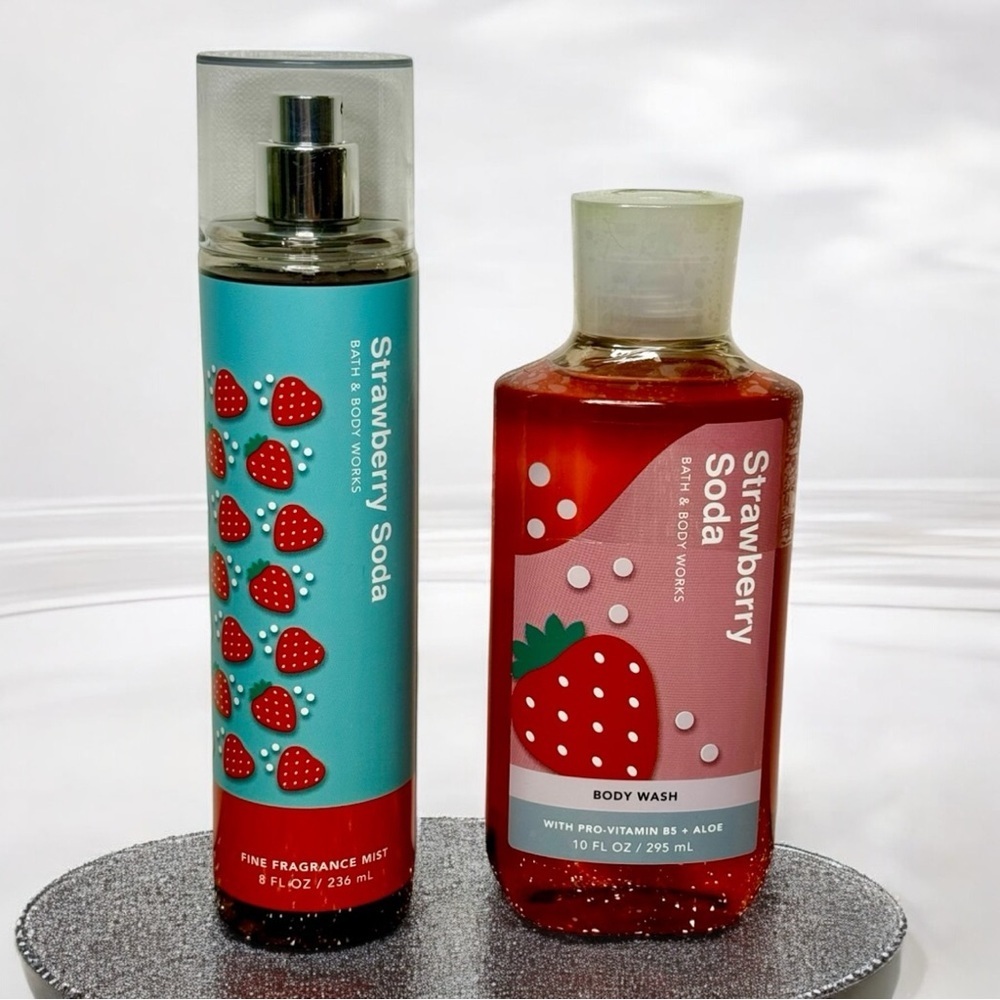 Bath & Body Works Strawberry Soda Body Care Gift Set NWT
